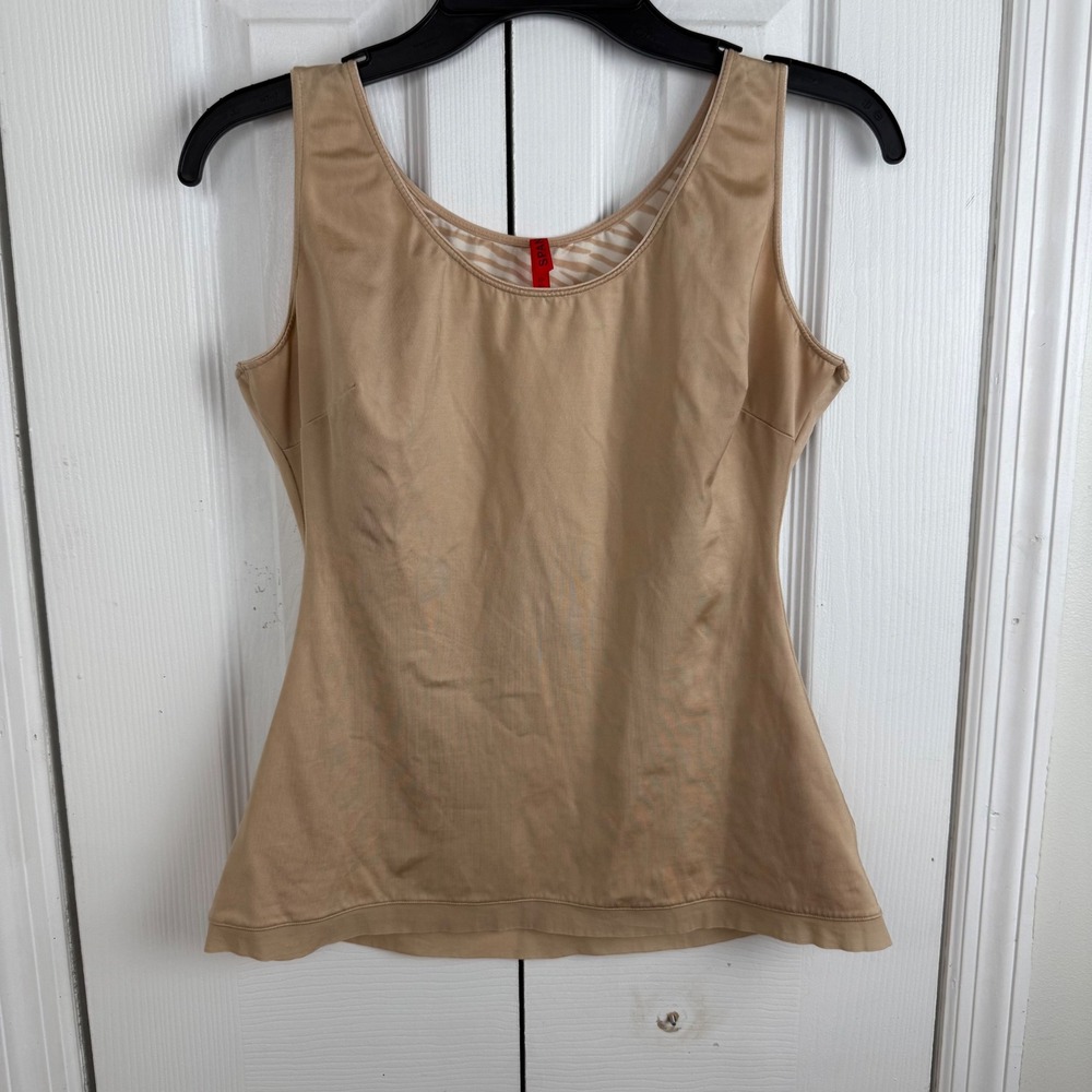 SPANX round neck Womens Tank Top Shapewear Tummy Control Nude‎ XL